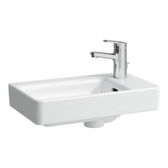 Praustuvas Laufen PRO S 480x280x85 mm, asimetrinis, su 1 anga maišytuvui dešinėje, spalva - balta LCC (LAUFEN Clean Coat) 